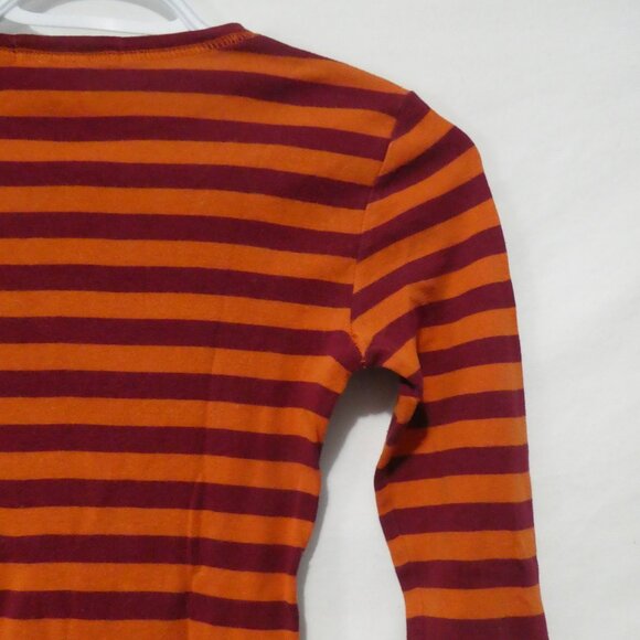 DELIA'S | xs - extra small | Striped Orange and Burgundy Long Sleeve Shirt - Picture 11 of 15